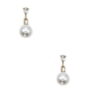 5/$35 BUNDLE DEAL Gold Tone Pearl Drop Post Earring NEW